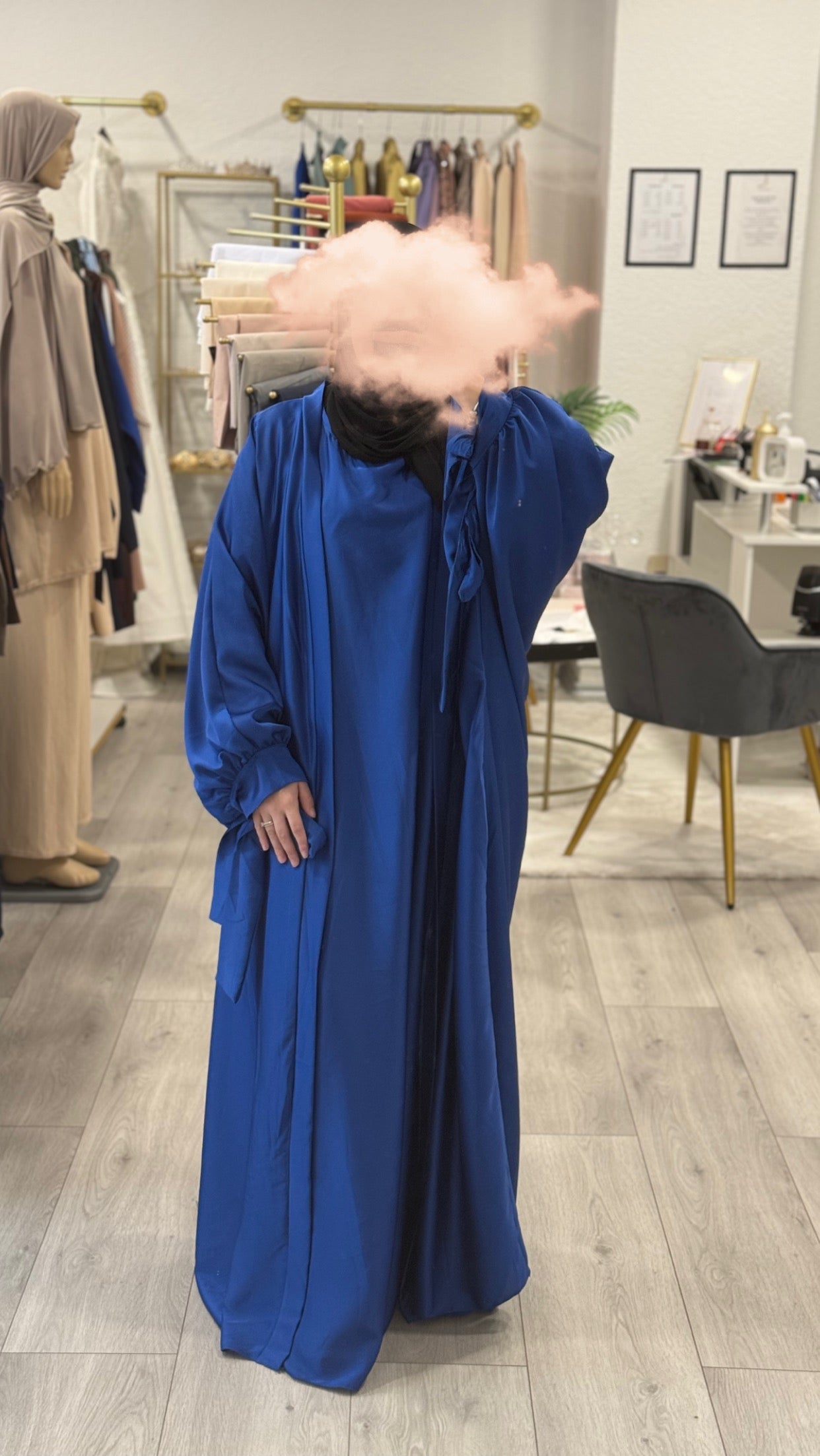 ensemble kimono en satin , mastour, modeste