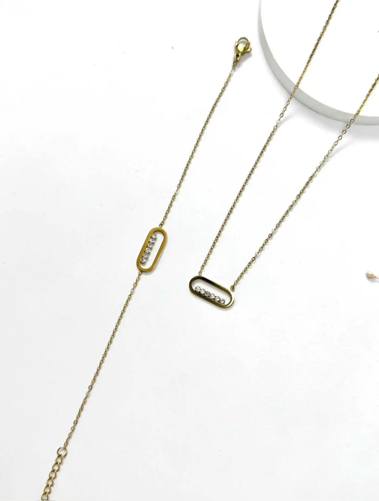 Collier et bracelet acier inoxydable 