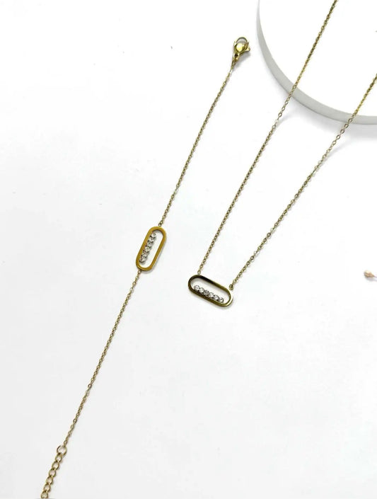 Collier et bracelet acier inoxydable 