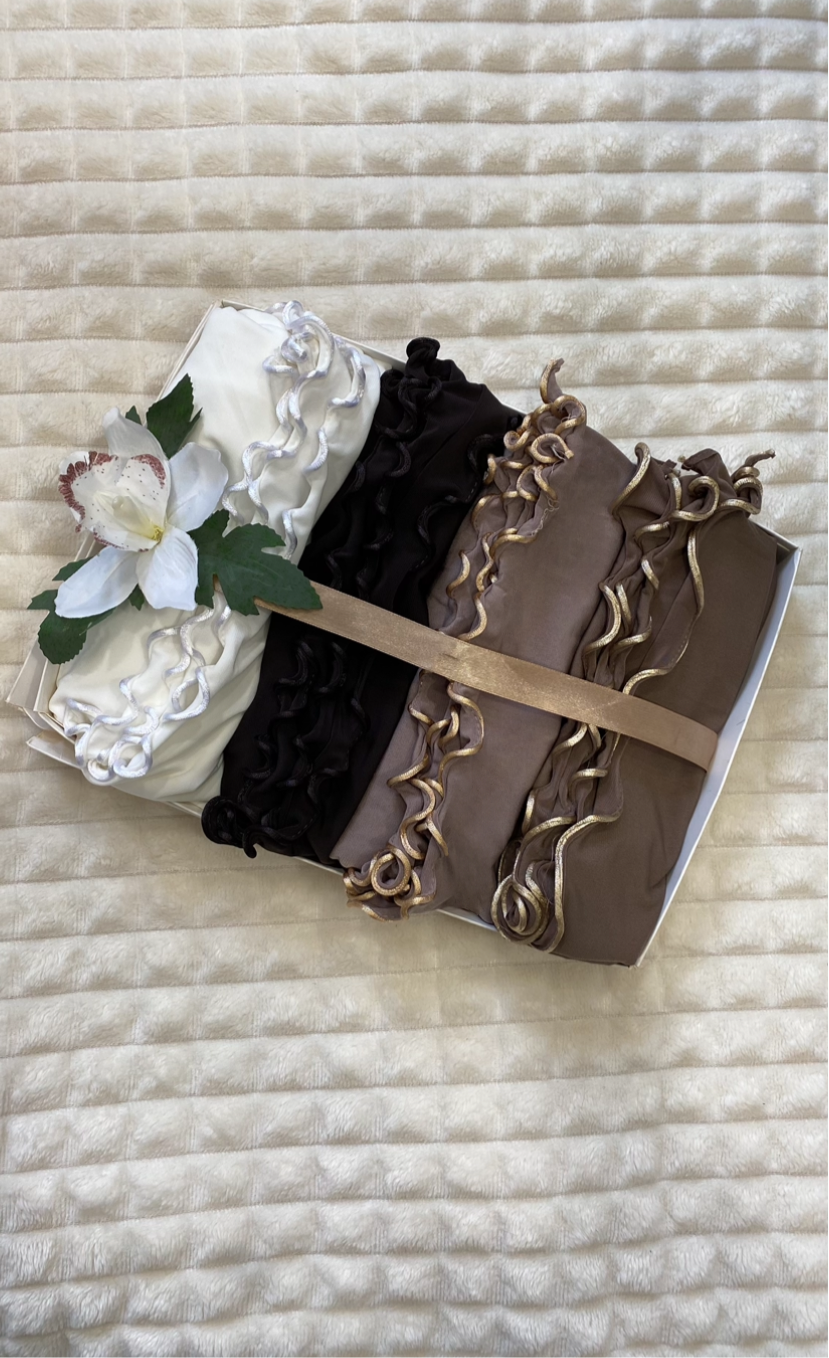 Bouquet ou box de 4 foulard jersey premium frisé sedef