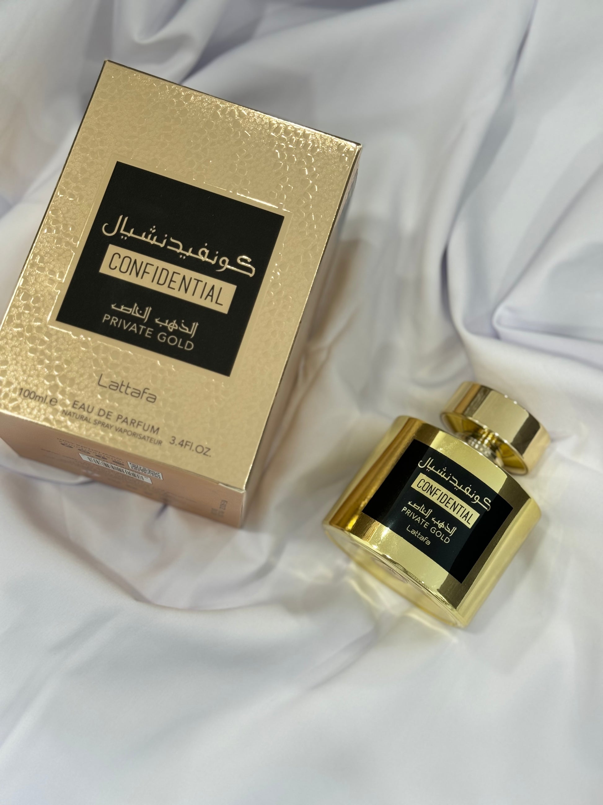 confidential private gold de lattafa, parfum de Dubai